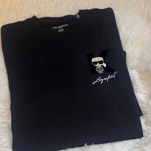 Karl Lagerfeld Black Tee with Mini Character Logo